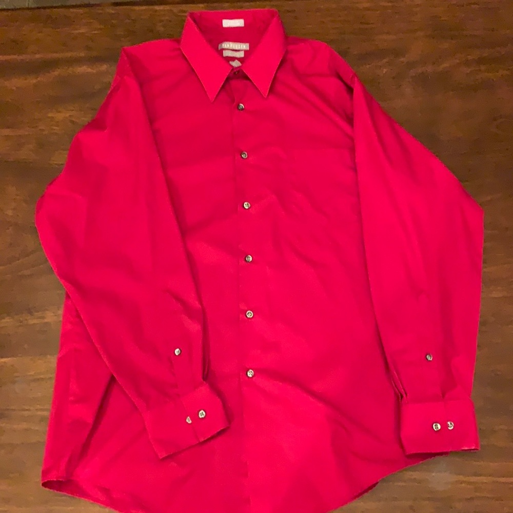 Van heusen men’s fitted red dress shirt. 16 and a half inch neck - Picture 1 of 3